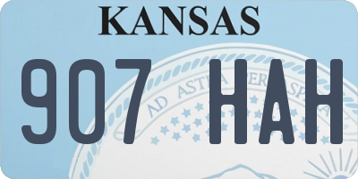 KS license plate 907HAH