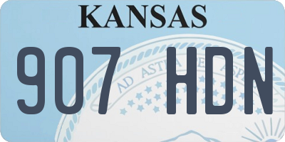 KS license plate 907HDN