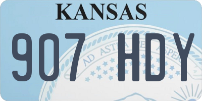 KS license plate 907HDY