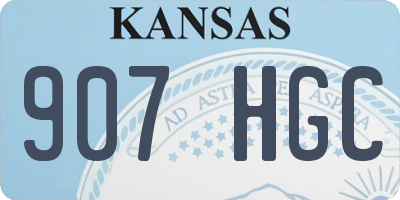 KS license plate 907HGC