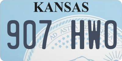 KS license plate 907HWO