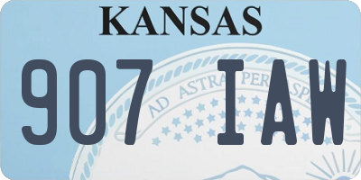 KS license plate 907IAW
