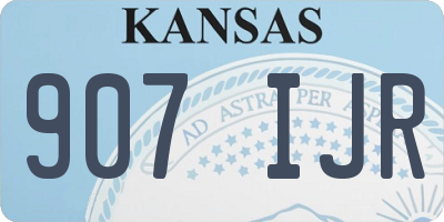 KS license plate 907IJR
