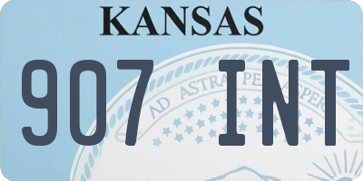 KS license plate 907INT