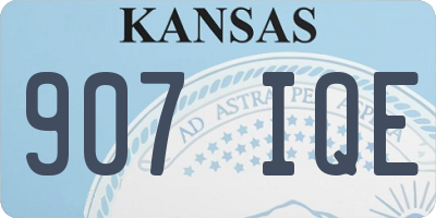 KS license plate 907IQE