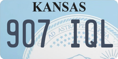 KS license plate 907IQL