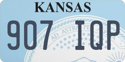 KS license plate 907IQP
