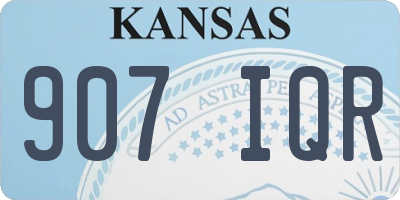 KS license plate 907IQR