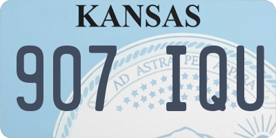 KS license plate 907IQU