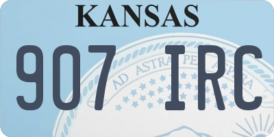 KS license plate 907IRC