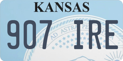 KS license plate 907IRE