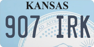 KS license plate 907IRK
