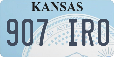 KS license plate 907IRO
