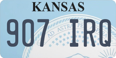KS license plate 907IRQ