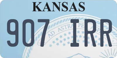 KS license plate 907IRR
