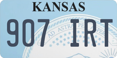 KS license plate 907IRT