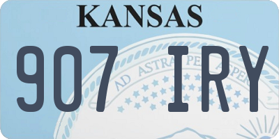 KS license plate 907IRY