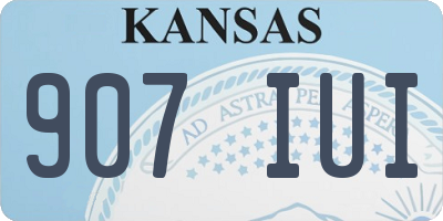 KS license plate 907IUI