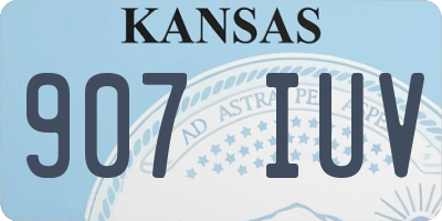 KS license plate 907IUV