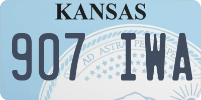 KS license plate 907IWA