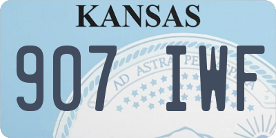 KS license plate 907IWF