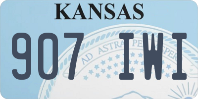 KS license plate 907IWI