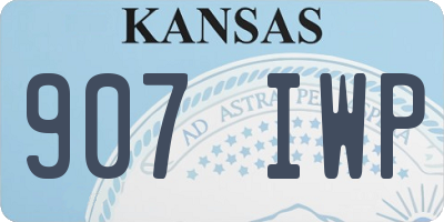 KS license plate 907IWP
