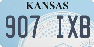 KS license plate 907IXB