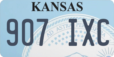 KS license plate 907IXC