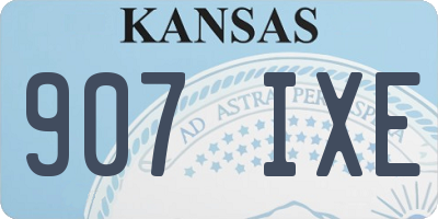 KS license plate 907IXE