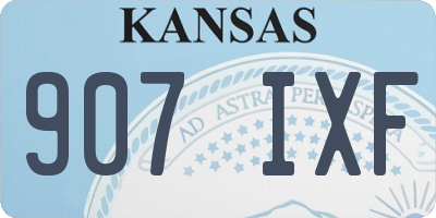 KS license plate 907IXF