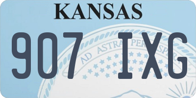 KS license plate 907IXG