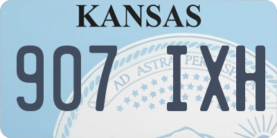 KS license plate 907IXH