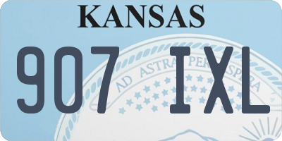 KS license plate 907IXL