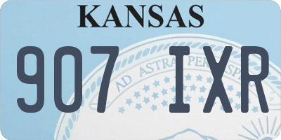 KS license plate 907IXR