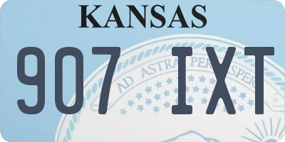 KS license plate 907IXT