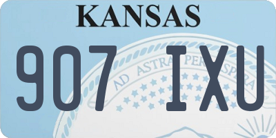 KS license plate 907IXU