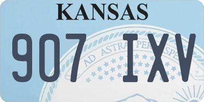 KS license plate 907IXV