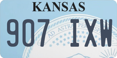 KS license plate 907IXW