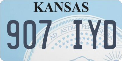 KS license plate 907IYD