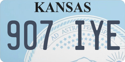 KS license plate 907IYE