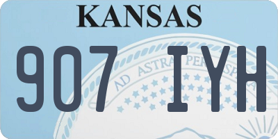 KS license plate 907IYH