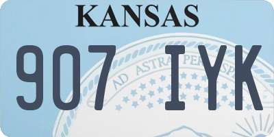 KS license plate 907IYK