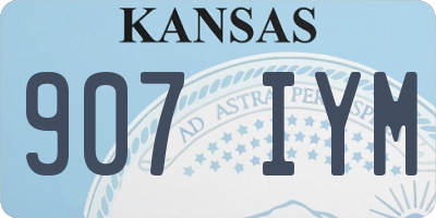 KS license plate 907IYM