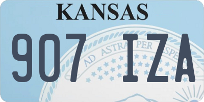 KS license plate 907IZA