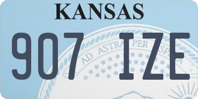 KS license plate 907IZE
