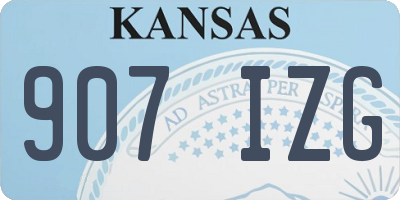 KS license plate 907IZG