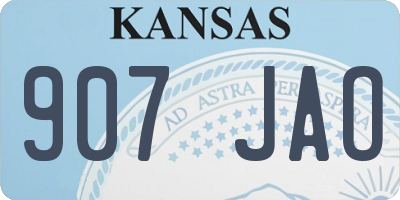 KS license plate 907JAO