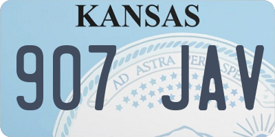 KS license plate 907JAV
