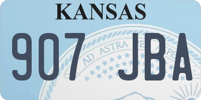 KS license plate 907JBA